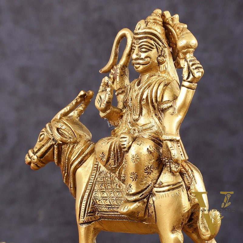 Brass Shani Dev Idol (Saturn) for Vastu & Pooja - 6 Inch Height