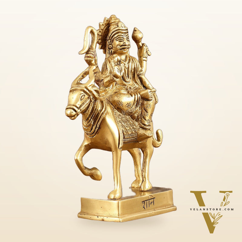 Brass Shani Dev Idol (Saturn) for Vastu & Pooja - 6 Inch Height