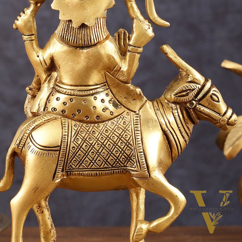 Brass Shani Dev Idol (Saturn) for Vastu & Pooja - 6 Inch Height