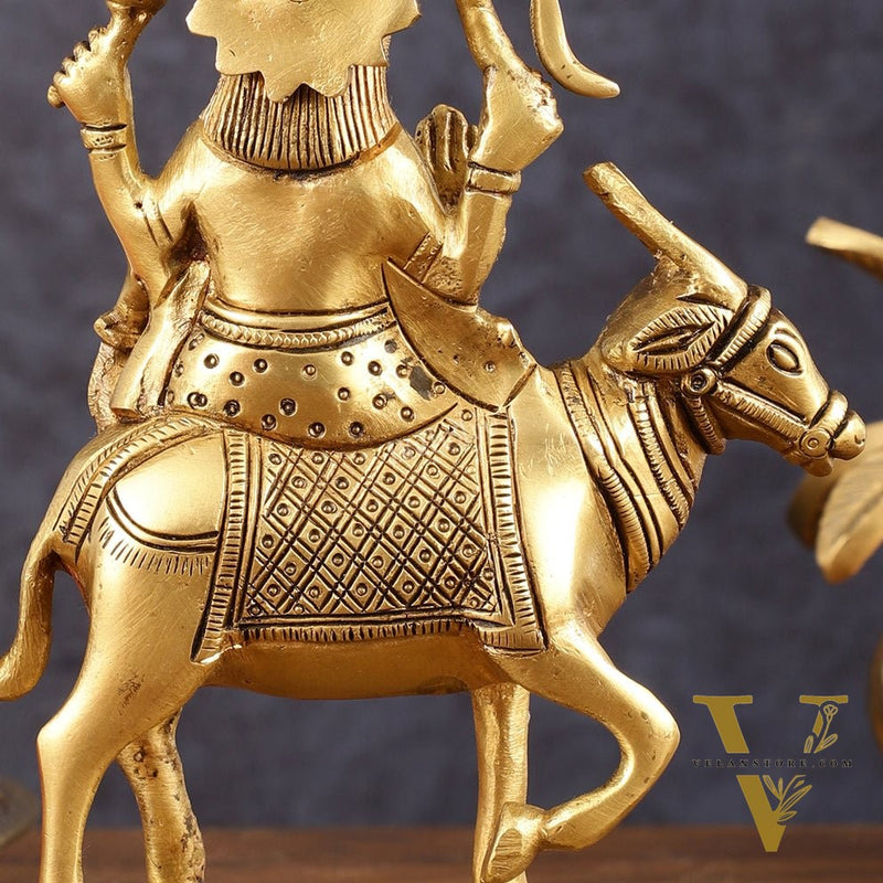 Brass Shani Dev Idol (Saturn) for Vastu & Pooja - 6 Inch Height