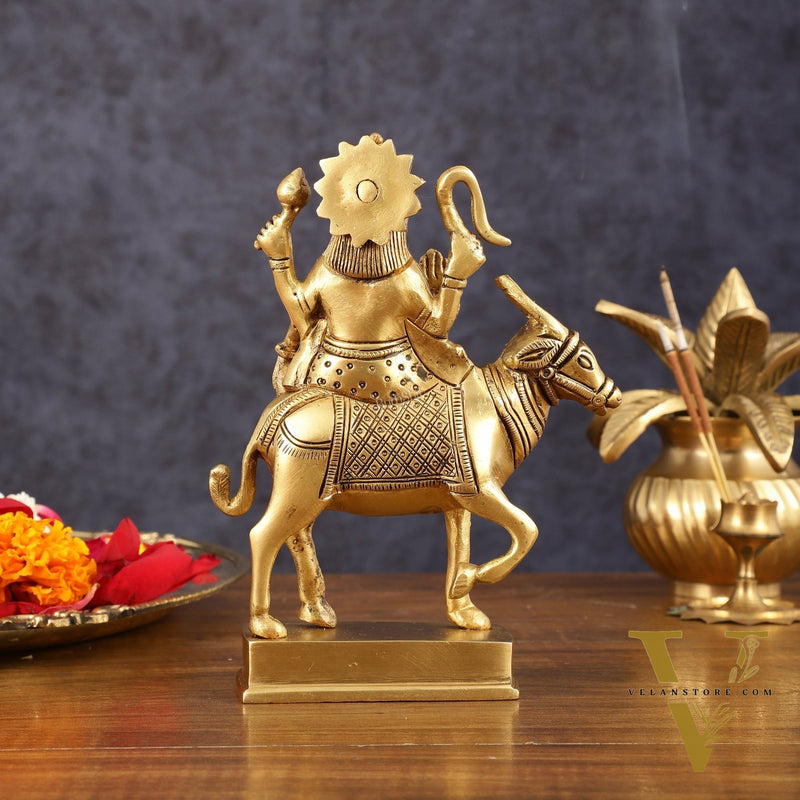Brass Shani Dev Idol (Saturn) for Vastu & Pooja - 6 Inch Height