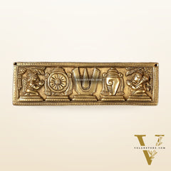 Brass Shank Chakra Namah Wall hanging 10 inch Antique