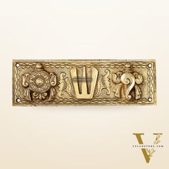 Brass Shank Chakra Namah Wall hanging 8 inch Gold