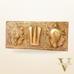 Brass Shank Chakra Namah Wall hanging Gold 10 inch