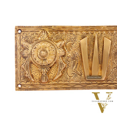 Brass Shank Chakra Namah Wall hanging Gold 10 inch