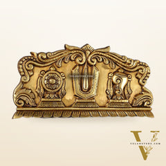Brass Shankh Chakra Namah wall hanging
