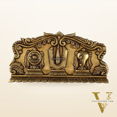 Brass Shankh Chakra Namah wall hanging