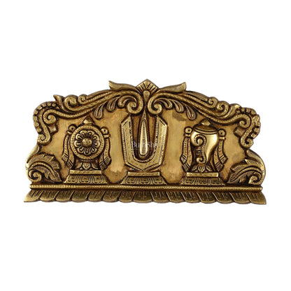 Brass Shankh Chakra Namah wall hanging