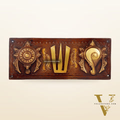 Brass Shankh Chakra & Namah Wall Plates | Lord Tirupati Balaji Symbol | 10x4 inch