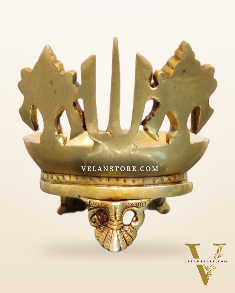 Brass Shankh Chakra namaha Diya 5"