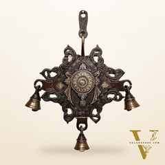 Brass Shankh Chakra Namaha wall hanging 10 "