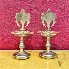 Brass Shanku Chakra Diyas 9"