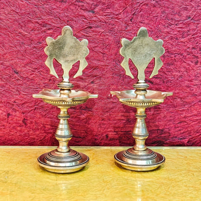 Brass Shanku Chakra Diyas 9"