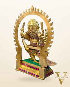 Brass Shanmukha Kartikeya Kumaraswamy Statue 18"