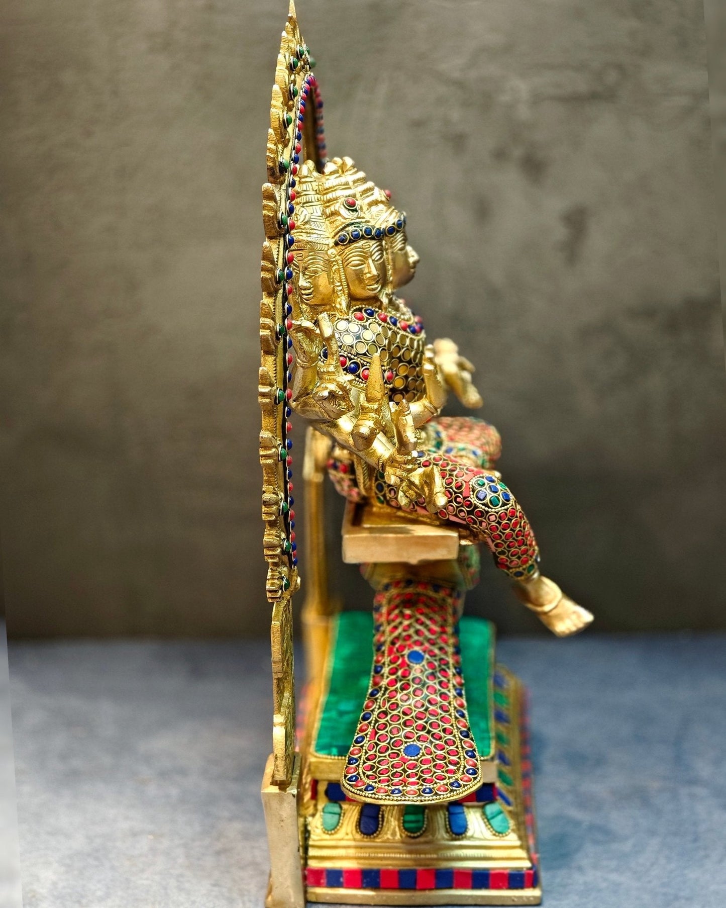 Brass Shanmukha Kartikeya Kumaraswamy Statue 18"