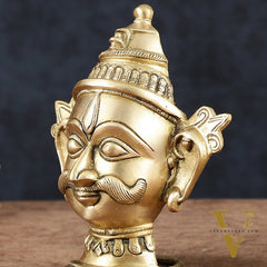 Brass Shiv Gauri Mukhlingam Head Idols – 7" Height, Pair