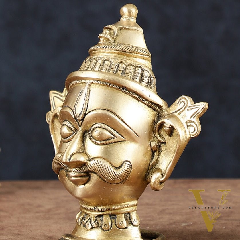 Brass Shiv Gauri Mukhlingam Head Idols – 7" Height, Pair