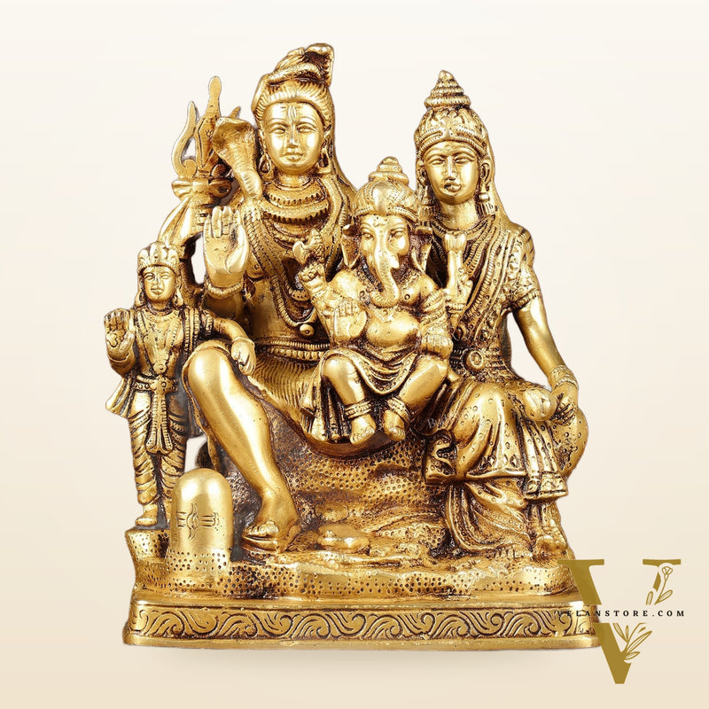 Brass Shiv Parivaar | 8" antique finish