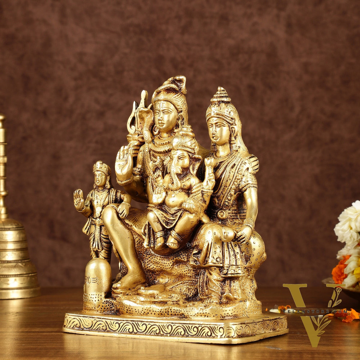 Brass Shiv Parivaar | 8" antique finish