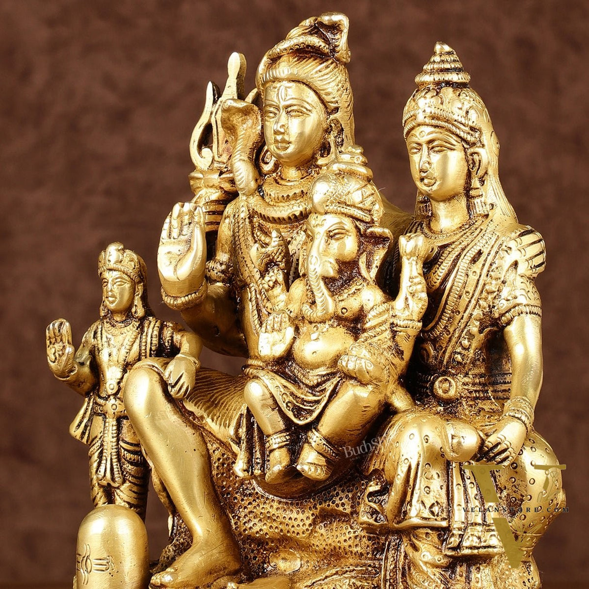 Brass Shiv Parivaar | 8" antique finish