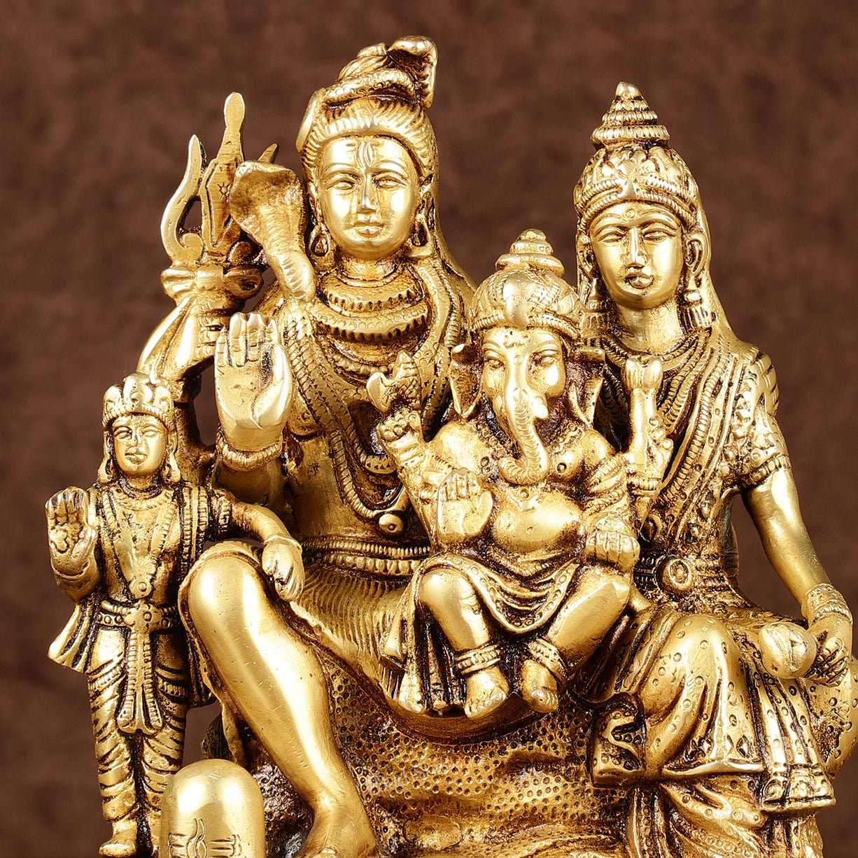 Brass Shiv Parivaar | 8" antique finish