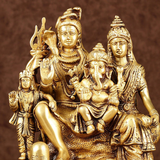 Brass Shiv Parivaar | 8" antique finish