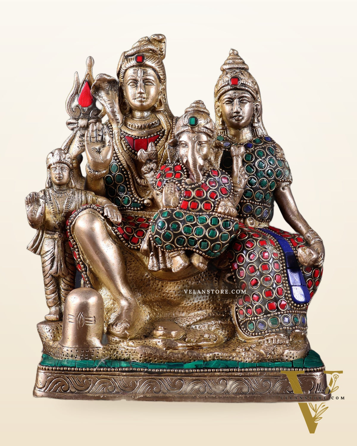 Brass Shiv Parivar idol | 8" Height