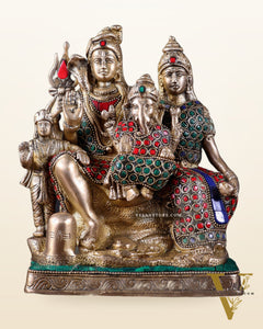 Brass Shiv Parivar idol | 8" Height