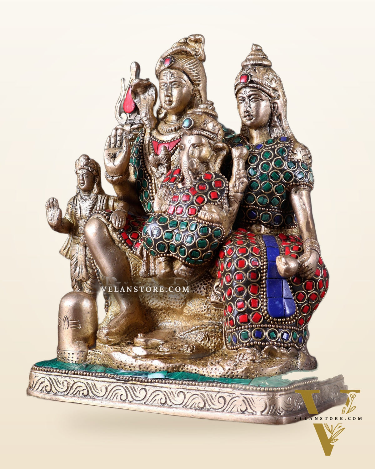 Brass Shiv Parivar idol | 8" Height