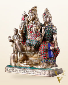 Brass Shiv Parivar idol | 8" Height