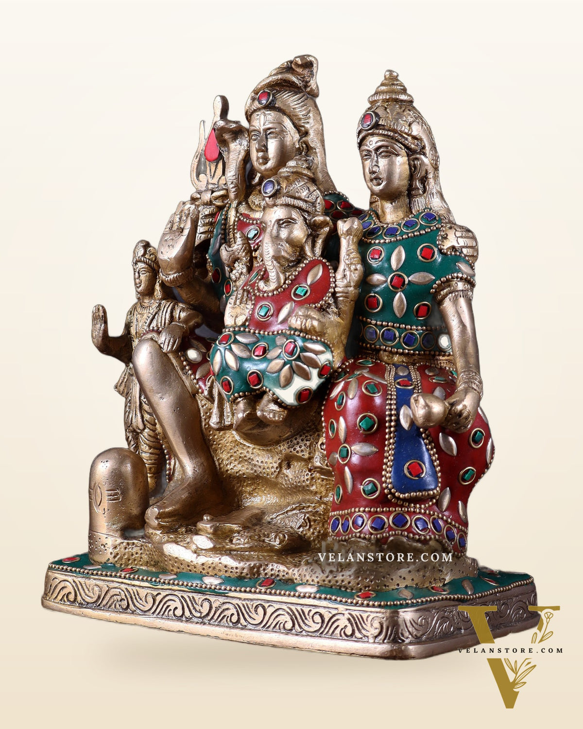 Brass Shiv Parivar idol | 8" Height