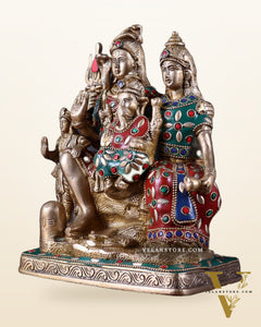 Brass Shiv Parivar idol | 8" Height