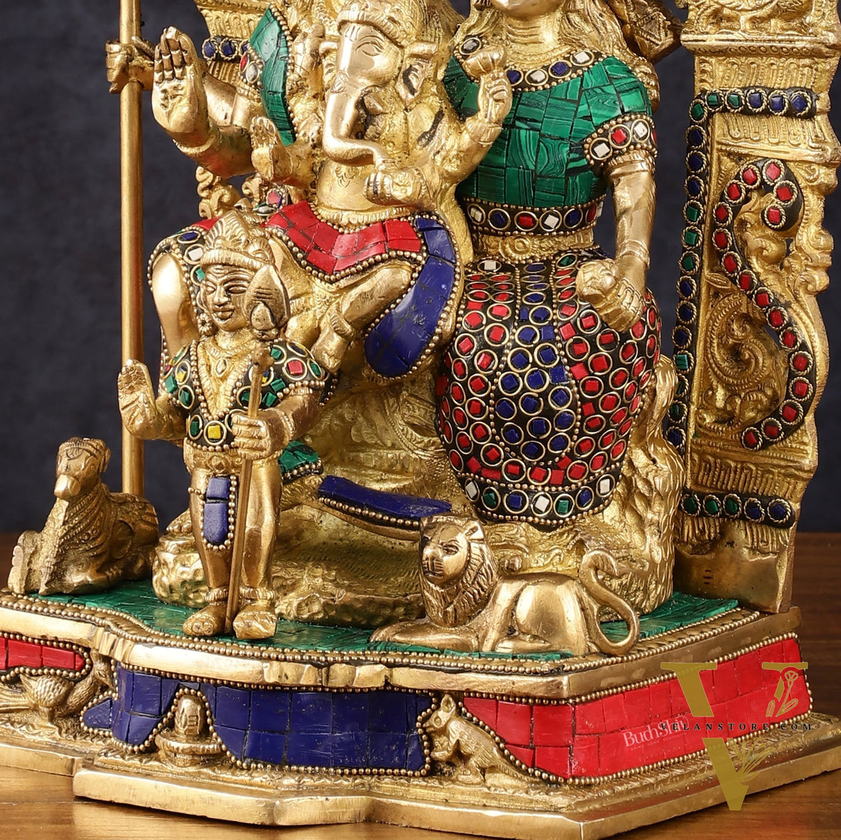 Brass Shiv Parivar Idol - Complete Divine Harmony - 12" Height