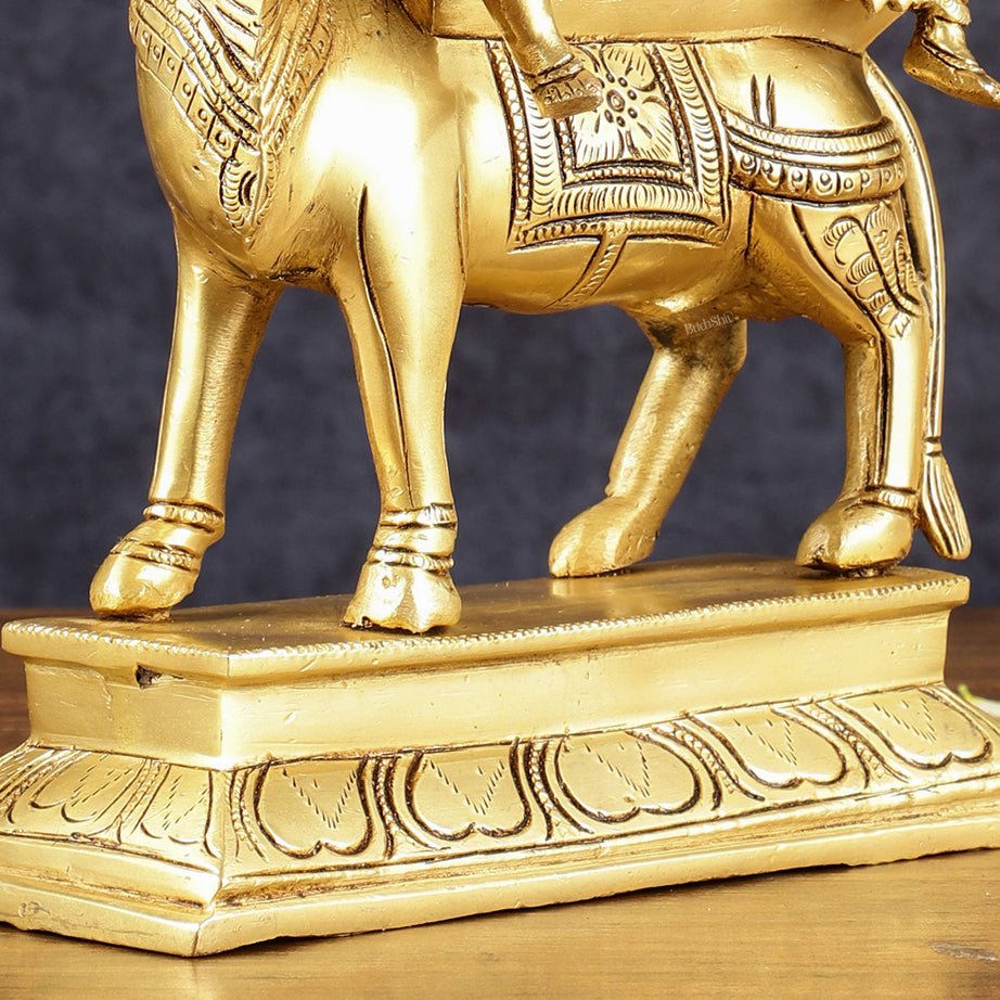 Brass Shiv Parvati seated on nandi Pradosh Nayagar with Prabhavali idol | 13 inch