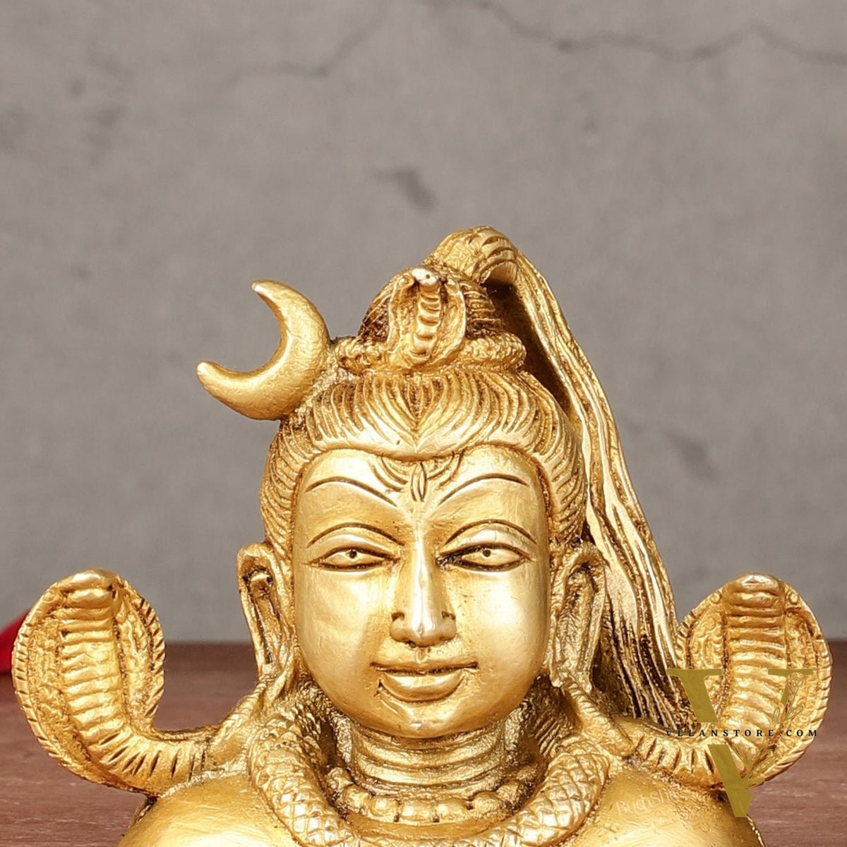 Brass Shiva Bust Face Idol - 4-inch
