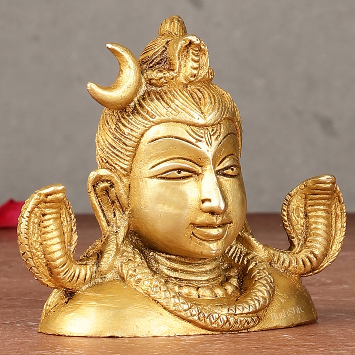 Brass Shiva Bust Face Idol - 4-inch