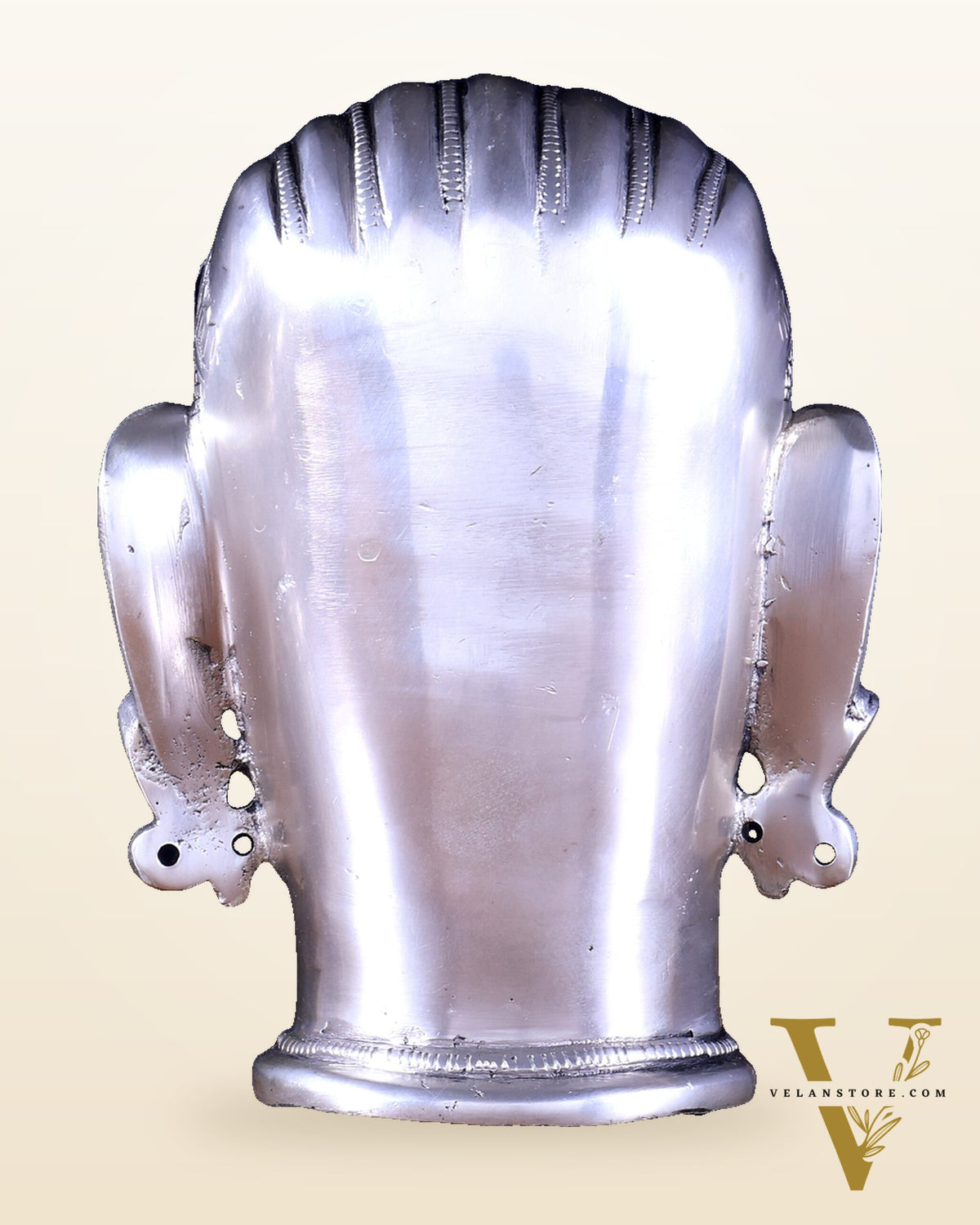 Brass Shiva face mukhlingam 7.5" silver plated