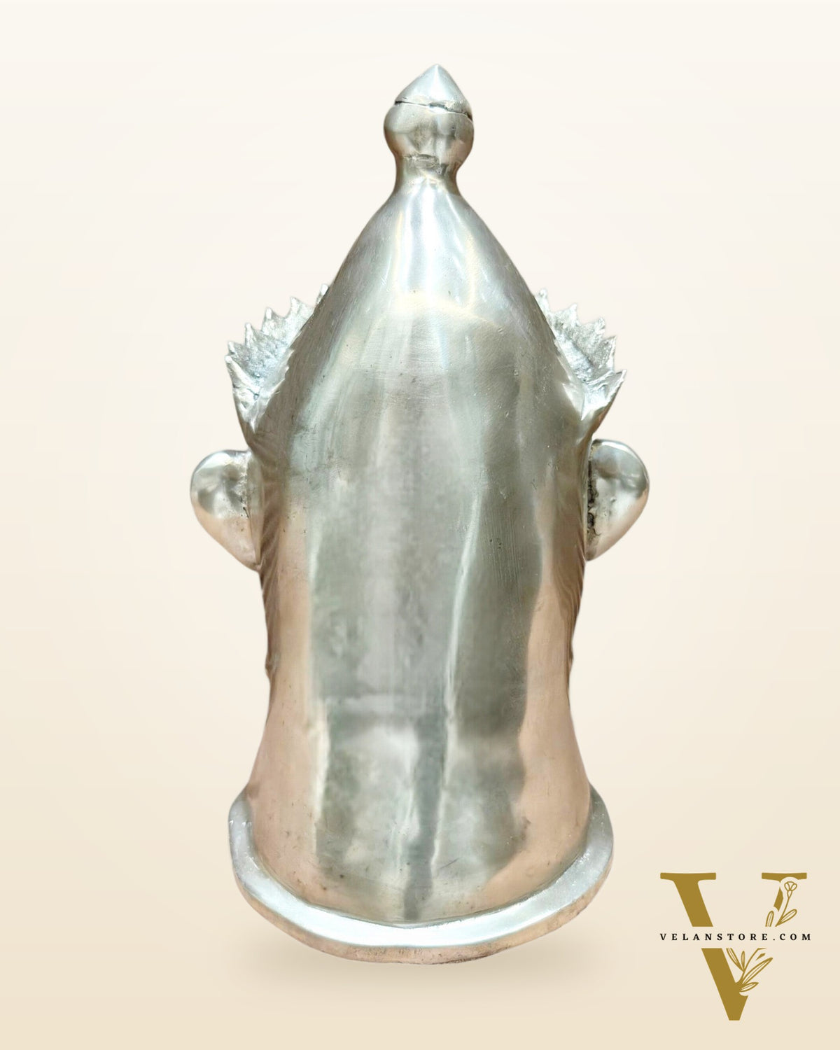 Brass Shiva Face Mukhlingam statue 13.5" silver plated