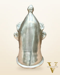 Brass Shiva Face Mukhlingam statue 13.5" silver plated