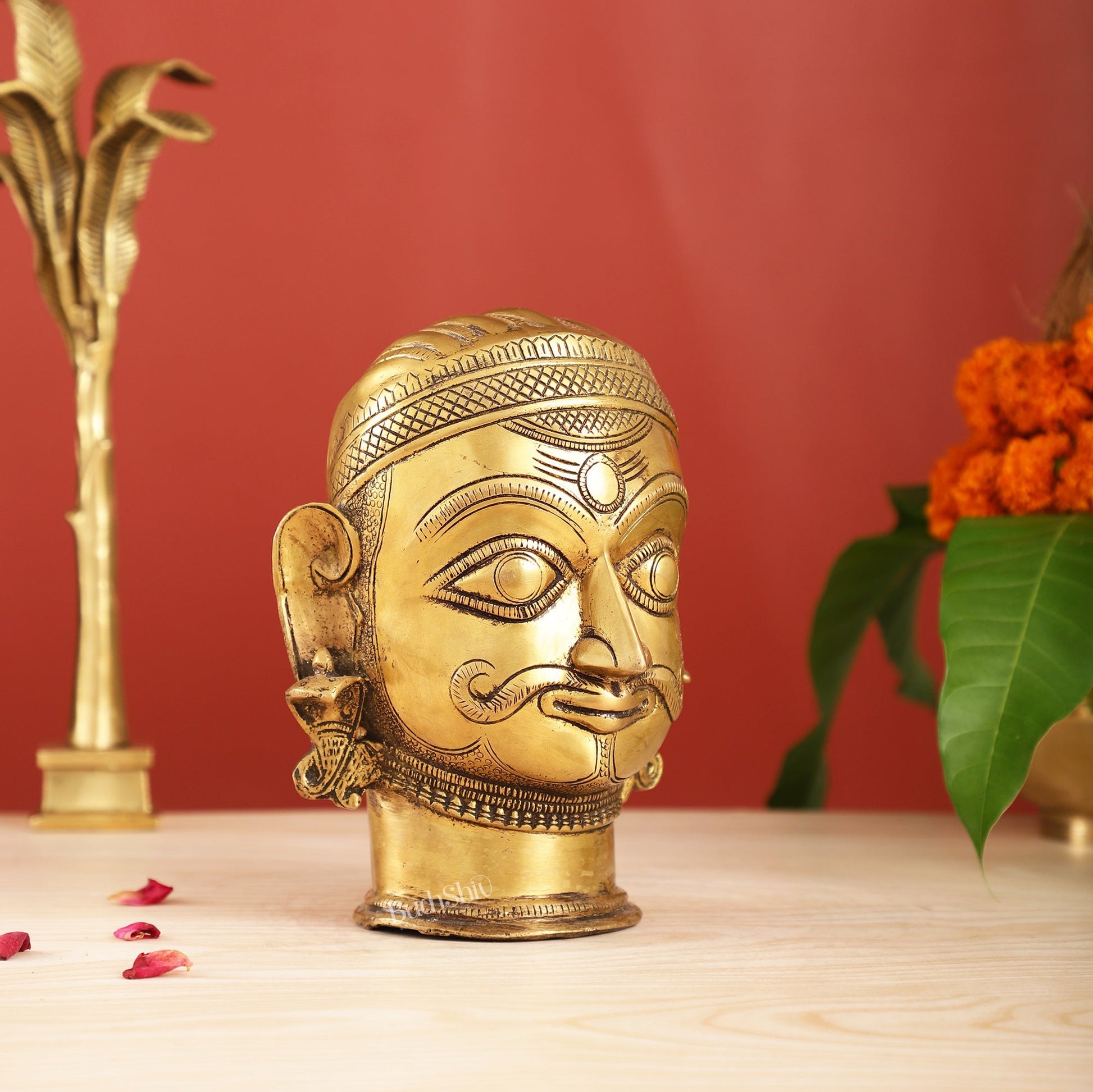 Brass Shiva head mahakaal statue mukhalingam