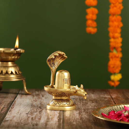 Brass Shiva Lingam  | 5.5" Height