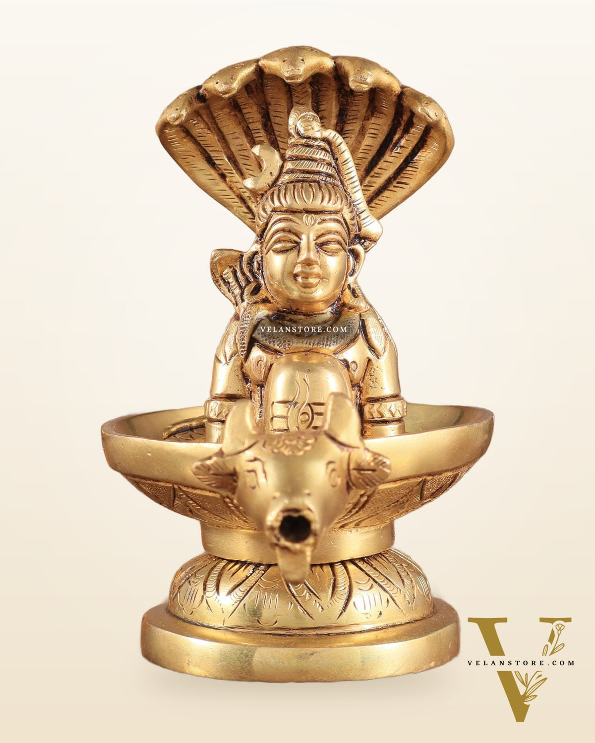 Brass Shiva Lingam with Shiva Face | 5.5" Height