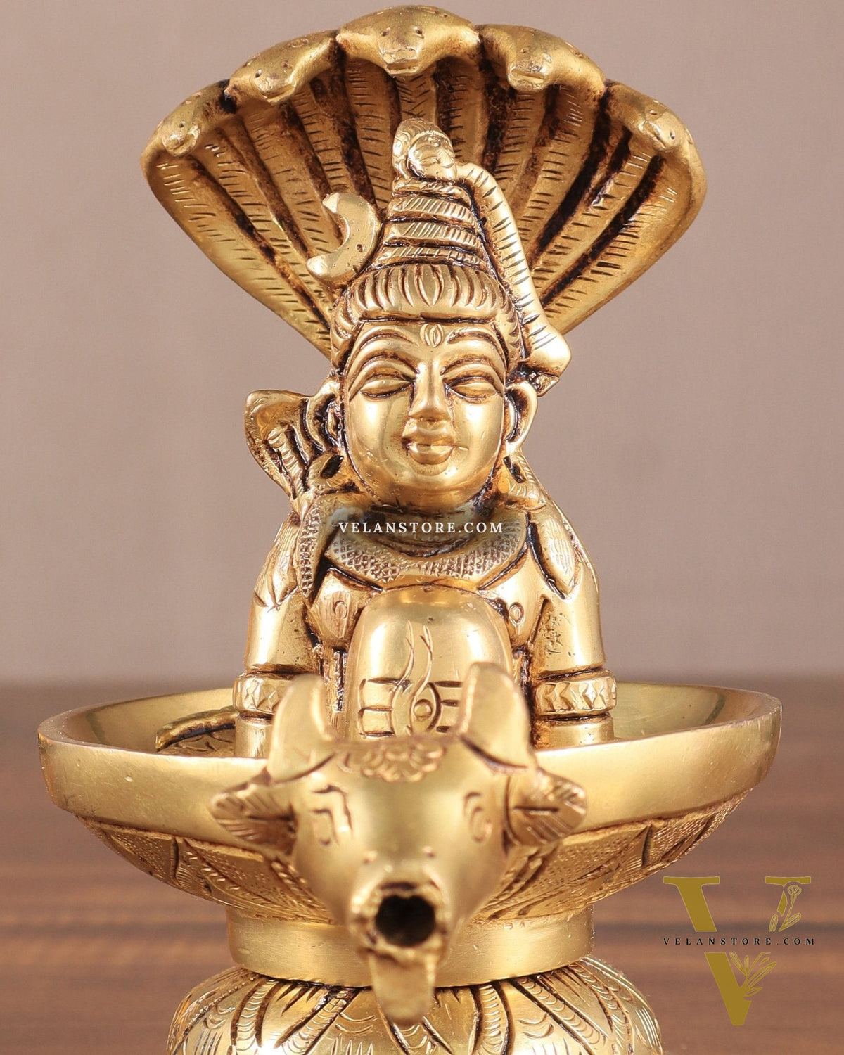 Brass Shiva Lingam with Shiva Face | 5.5" Height