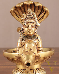 Brass Shiva Lingam with Shiva Face | 5.5" Height