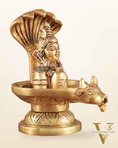 Brass Shiva Lingam with Shiva Face | 5.5" Height
