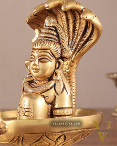 Brass Shiva Lingam with Shiva Face | 5.5" Height