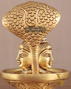 Brass Shiva Lingam with Shiva Faces | 5.5" Height | Spiritual Fusion