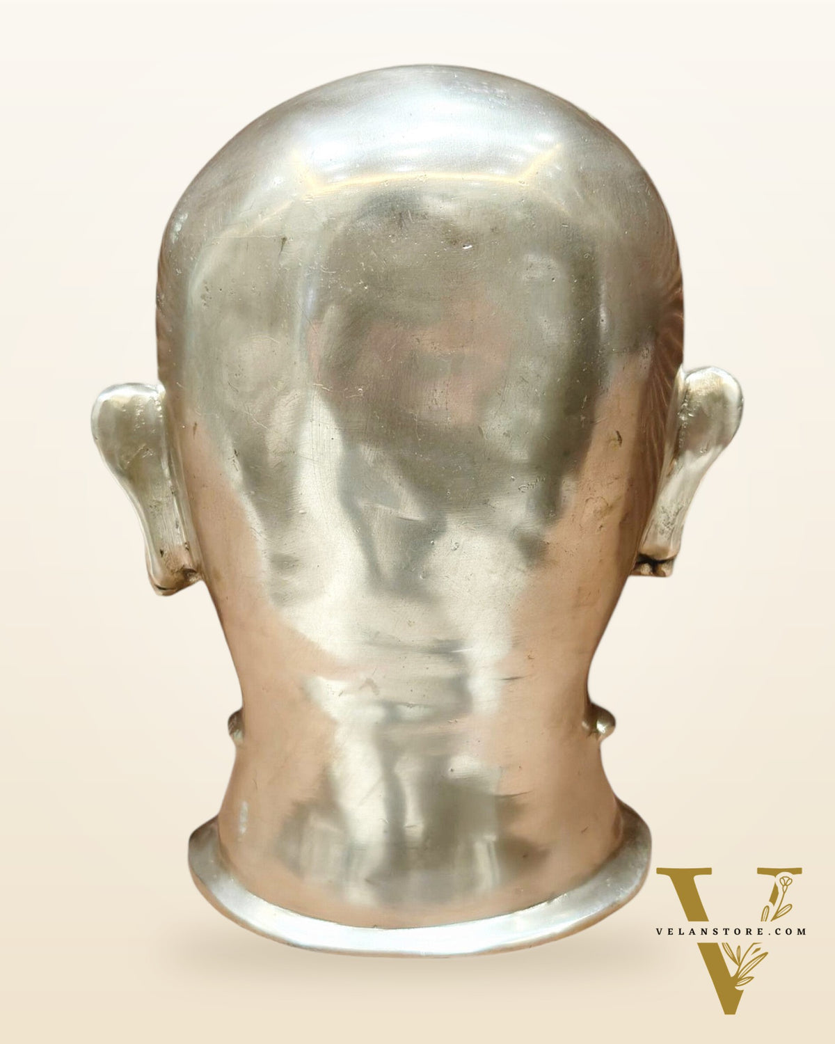 Brass Shiva Mukhalingam Face Statue silver plated 10 inch