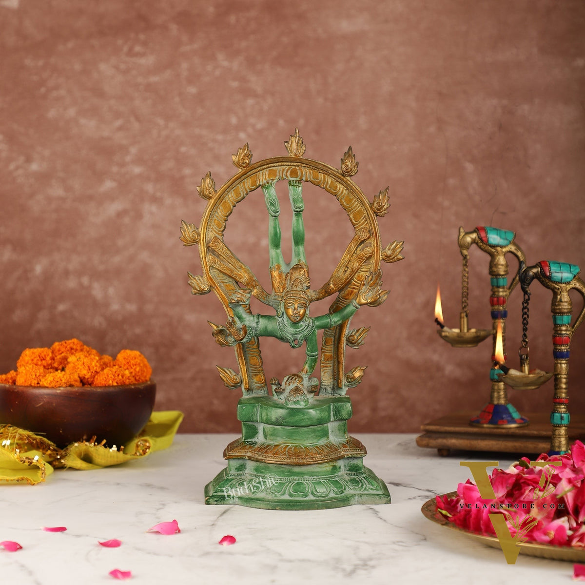 Brass Shiva Nataraja in Vrischikasana 12 inch