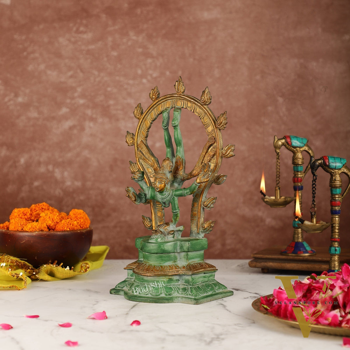 Brass Shiva Nataraja in Vrischikasana 12 inch